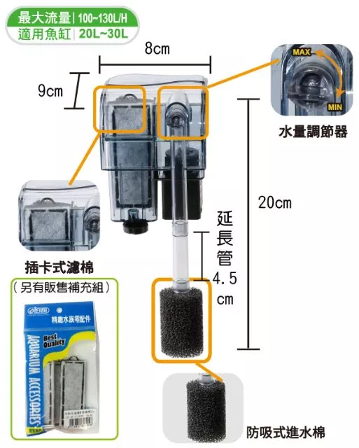 ISTA 迷你外掛過濾器100L/H